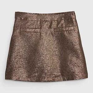 GAP Kids - Girls Size 6. Skirt Lined  w/Shorts, Bronze Brocade Metallic Fabric